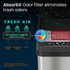 iTouchless 13 Gallon Sensor Kitchen Trash Can with Lid and Odor Filter, Stainless Steel Trashcan Extra-Wide Lid Opening Slim Garbage Bin for Home Office Work Bedroom Living Room Garage Large Capacity view 3