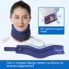 VELPEAU Neck Brace for Neck Pain and Support - Soft Cervical Collar for Sleeping in Bed, Snoozing, Sleeping Upright, Anti-Snoring, Sleep Apnea for Women & Men (Blue, Comfort Version, Medium: 11.5-14"/3) view 2