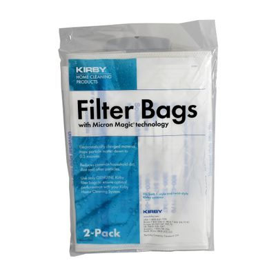 Kirby Micron Magic HEPA Filter Bags 2-Pack | Part #205811 | Universal Fit for F-Style & Twist-Style Models