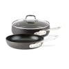 All-Clad HA1 Hard Anodized Nonstick Saute Pan with Lid and Fry Pan Set 4 Quart, 10 Inch Induction Oven Broiler Safe 500F Pots and Pans, Cookware Black view 1