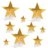 Beistle Gold 3-D Foil Star Centerpieces, 9-Count  Metallic Starry Table Decorations in 3 Sizes for New Years Eve, Awards Night, Graduation, Hollywood Party, Anniversary and Celebration Events view 1