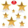 Beistle Gold 3-D Foil Star Centerpieces, 9-Count  Metallic Starry Table Decorations in 3 Sizes for New Years Eve, Awards Night, Graduation, Hollywood Party, Anniversary and Celebration Events view 4
