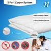National Allergy Premium 100% Cotton Duvet Comforter Protector - King Size - 106" x 86" - White - Breathable 300 Thread Count Hypoallergenic Cover - Zippered Encasement - Bedding Linen view 2