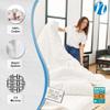 National Allergy Premium 100% Cotton Duvet Comforter Protector - King Size - 106" x 86" - White - Breathable 300 Thread Count Hypoallergenic Cover - Zippered Encasement - Bedding Linen view 3