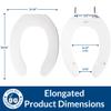 BEMIS 1055 Commercial Open Front Plastic Toilet Seat, Heavy Duty Industrial Seat without Lid for Long Lasting Use, Elongated, White view 4