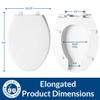 BEMIS 1950 Commercial Open Front Plastic Toilet Seat, Heavy Duty Industrial Seat with Lid, Made in USA, Elongated, White view 3