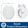 Bemis 500EC 464 Wood Toilet Seat with Easy Clean & Change Hinges, Round, Dresden Blue view 3