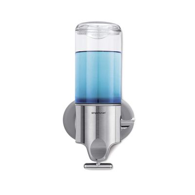 simplehuman Wall Mount Pumps, Single 15 fl. oz. Shampoo & Soap Dispenser, Stainless Steel