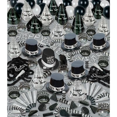 Beistle Silver Bonanza Assortment for 100, New Year's Eve Party Kit