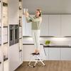 Hailo MK60 Mini Steel Step Stool - Two Large Anti-Slip Steps, 330 lb Capacity - Safety Release Button, Carry Handle - Easy Storage - White view 2