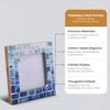 Handicrafts Home Blue Picture Frame, Handmade Bone Inlay 4x4 Photo Frame, Mosaic Indigo Pattern, Artisan Crafted Blue & White Frame for Wall & Tabletop, Coastal Modern Farmhouse Decor, Gallery Wall, Desk & Shelf Styling, Bedroom & Living Room Picture view 3