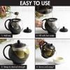 Primula Half Moon Teapot with Removable Infuser, Glass Tea Maker with Reusable Fine Mesh Stainless Steel Filter, Dishwasher Safe, 40-Ounce, Black view 3
