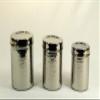3SCompany Set of 3 canisters, stainless steel, hammered, shinny, sizes : 4.75x6 ht / 4.25x5.5 ht / 3.75x5ht inches view 3