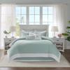 Harbor House Cotton Comforter Set - Coastal Oceanic Sealife Design, All Season Down Alternative Bedding with Matching Shams, Bedskirt, Queen(92"x96"), Coastline, Coral Aqua, 4 Piece view 2