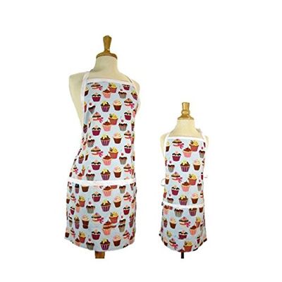 Cupcake Adult & Kids Matching Apron Set, Mother Daughter Reversible Apron Set