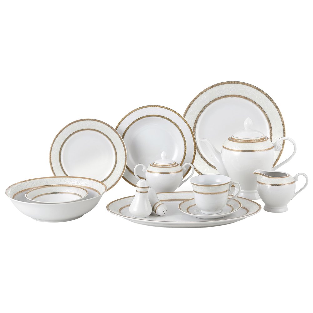 Lorenzo Amelia 57-Piece Dinnerware Set, Service for 8
