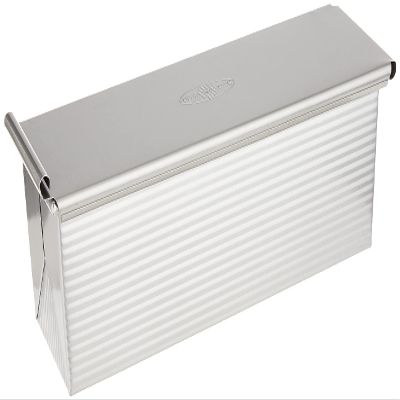 USA Pan Bakeware Pullman Loaf Pan with Cover, 13 x 4 inch, Nonstick & Quick Release Coating, Made in the USA from Aluminized Steel
