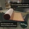 BambooMN Bamboo Slat Placemat with Brown Fabric Border - Solid Color Print - 18" x 13" - Carbonized Brown - 4pc view 3