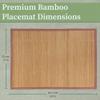 BambooMN Bamboo Slat Placemat with Brown Fabric Border - Solid Color Print - 18" x 13" - Carbonized Brown - 4pc view 4