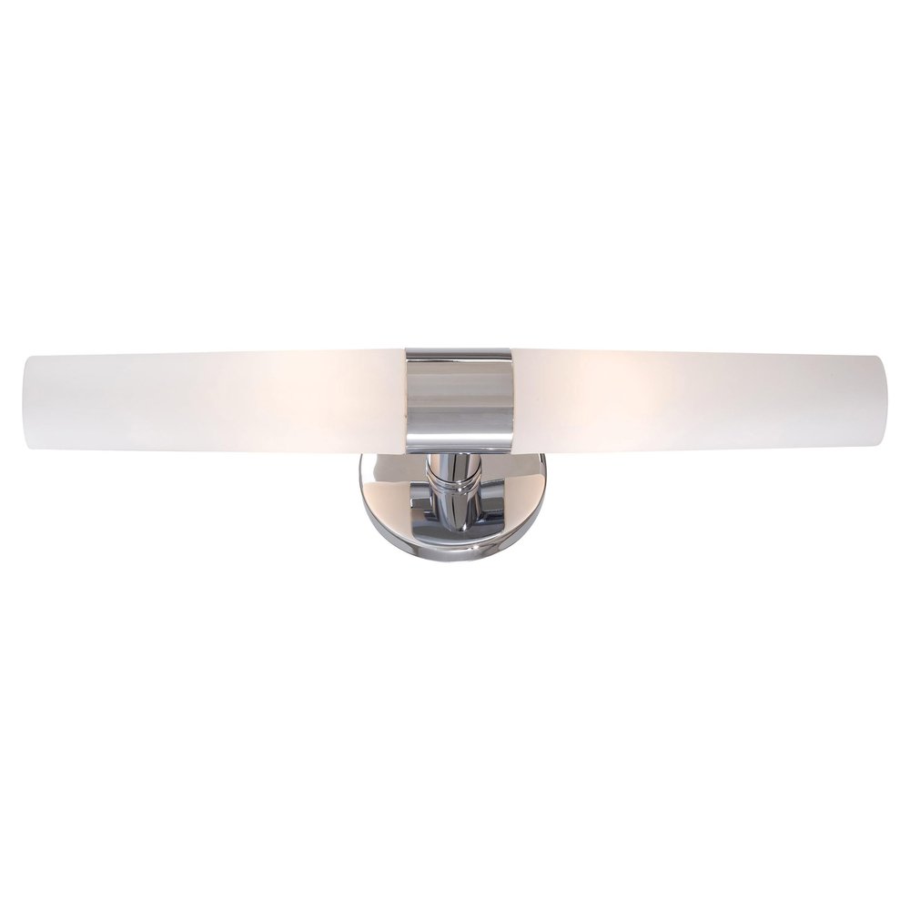 GEORGE KOVACS P5042-077 Saber Vanity Bath Light, 2-Light, 120 Total Watts, 4.75-in H x 20-in W, Chrome