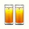 Sun's Tea Double Wall Insulated Glass Tumbler, 16oz (450ml) Highball Glass Cups for Beer, Lemonade, Iced Tea, Tropical Drink, Cocktail, Smoothie, Mojito and Mixed Drinks, Set of 2 - Collins Style view 2