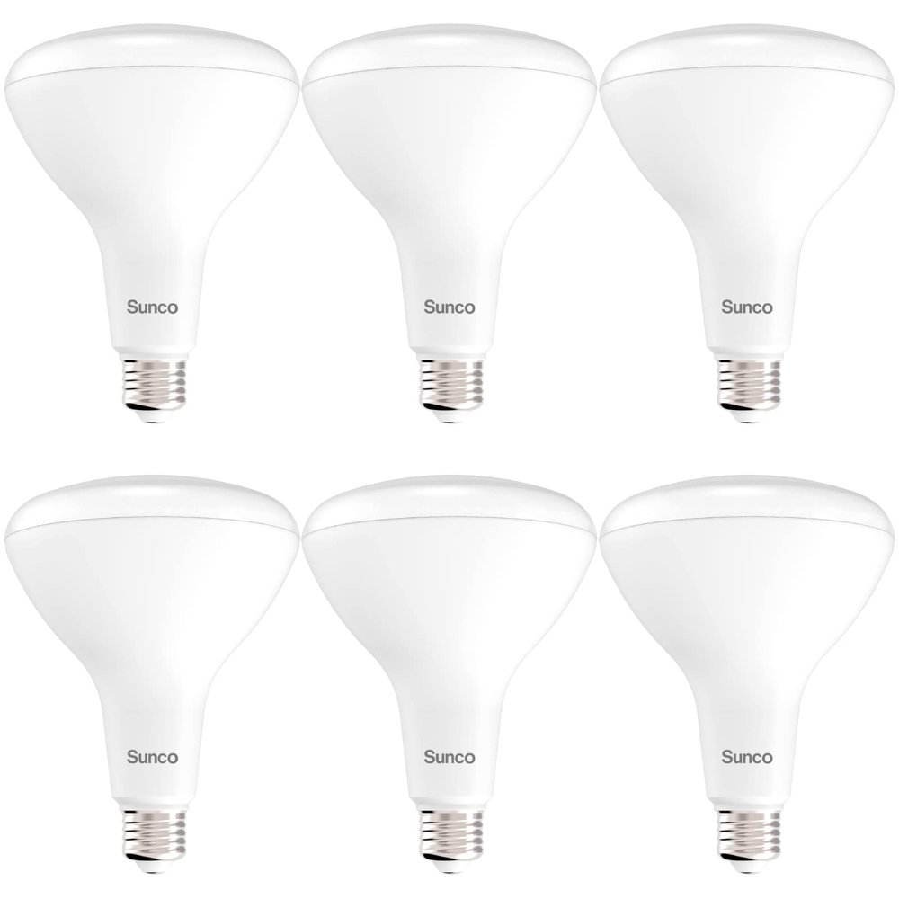 Sunco 6 Pack BR40 LED Light Bulbs, Indoor Flood Lights, Recessed Can Light Bulb, 1400 LM, 17W (100W Equivalent), 5000K Daylight, Dimmable, E26 Base, for Home, Bedroom, Kitchen UL
