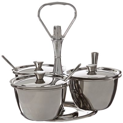 Winco 3-Unit Relish Server, Medium, Stainless Steel