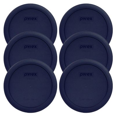 Pyrex 7201-PC 4 Cup Blue Food Storage Replacement Lid (6-Pack) - Made in USA