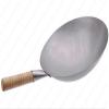 Carbon Steel Round Bottom Pow Wok with Wooden Helper Handle, 14-Inches view 1