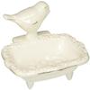 Abbott Collection 27-LAVATA Ceramic White Bird Bathroom Soap Dish, 5" L view 1