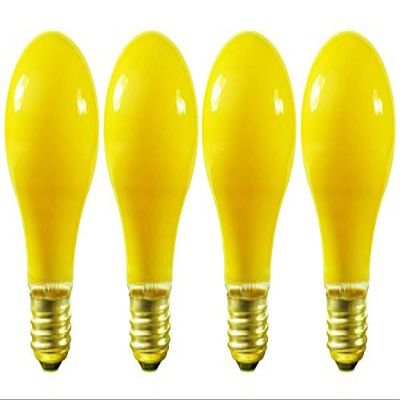 KOR (Pack of 4) A19 Yellow Bug Light Incandescent 130V E26 Base-A/YB - A19/Y (60)