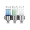 simplehuman Wall Mount Pumps, Triple 15 fl. oz. Shampoo & Soap Dispenser, Stainless Steel view 1