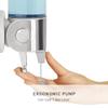 simplehuman Wall Mount Pumps, Triple 15 fl. oz. Shampoo & Soap Dispenser, Stainless Steel view 4