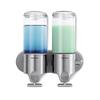 simplehuman Wall Mount Pumps, Twin 15 fl. oz. Shampoo & Soap Dispenser, Stainless Steel view 1