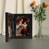 Frametory, 5x7 Double Picture Frame - Real Glass Hinged 2 Photos Collage, Desktop Picture Frame Standing Vertical (Black, 1 Pack) view 4
