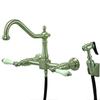 Kingston Brass KS1248PLBS Heritage Wall Mount Bridge Kitchen Faucet with Brass Spray, Brushed Nickel view 1