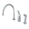 Kingston Brass KB821 Chatham Single Lever Handle Kitchen Faucet with Sprayer without Soap Dispenser, 9-Inch, Polished Chrome view 1