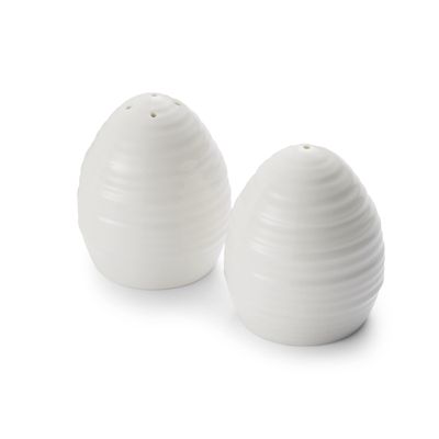 Portmeirion Sophie Conran Salt & Pepper Set - 2.5 Inch Fine Porcelain Tabletop Accessories, White Serveware for Dining, Entertaining & Housewarming Gifts, Dishwasher Safe