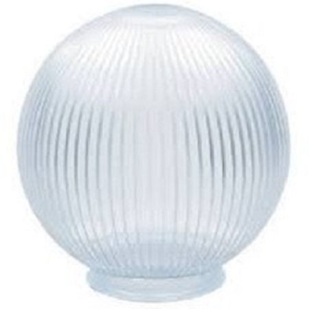 Clear Acrylic Prismatic 8 Inch Lamp Post Globe with 3.91 Inch Neck