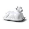 WM Bartleet & Sons 1750 Traditional Porcelain 19cm Cow Design Butter Plate with Lid  White view 1