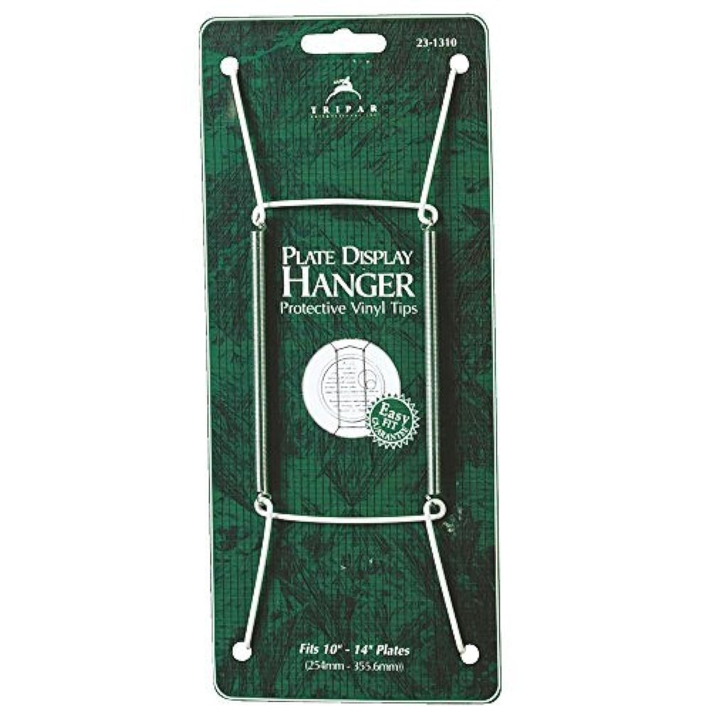 TRIPAR Wall Hooks Plate Hanger for The Wall - White Vinyl Plate Wire Wall Hanger for Dishes, Plates, & Records