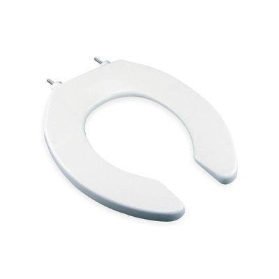 BEMIS 2055CTJ 000 Commercial Heavy Duty Open Front Toilet Seat without Cover that will never loosen & Reduce Call-backs, ROUND, Plastic, White