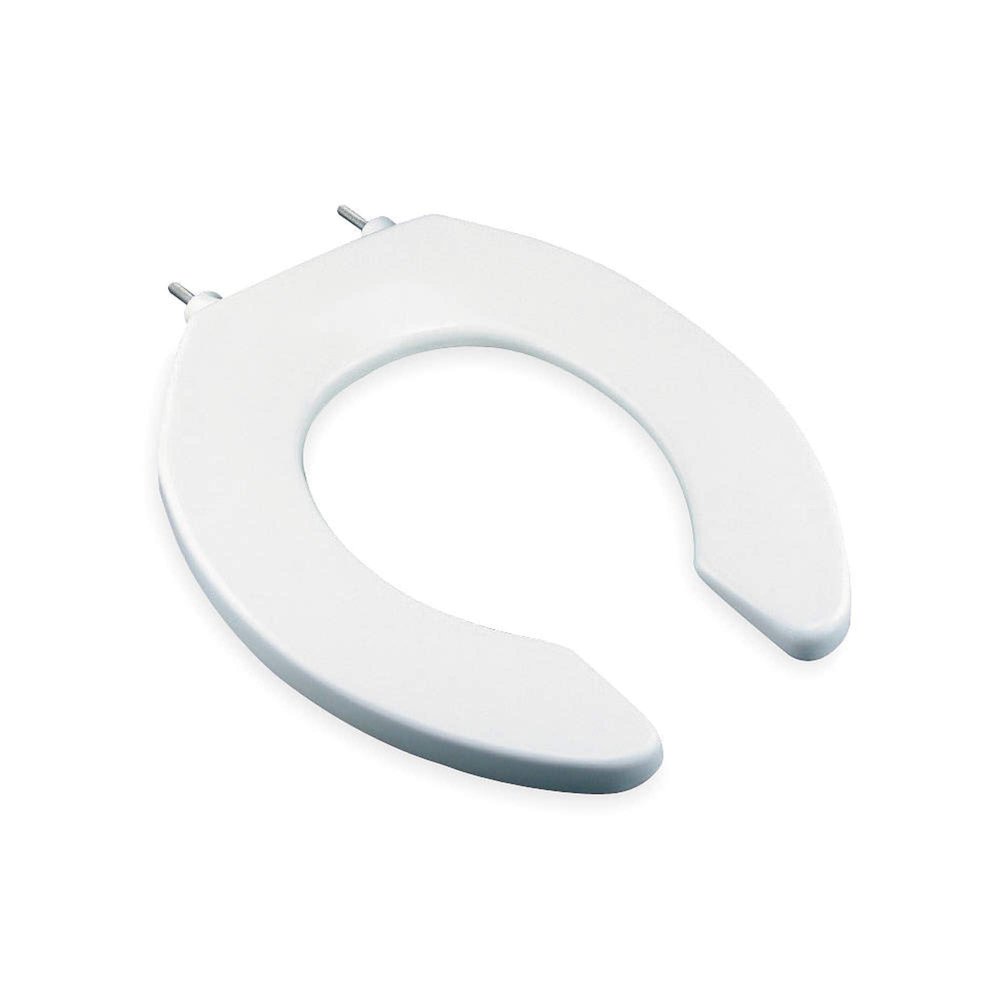 BEMIS 2055CTJ 000 Commercial Heavy Duty Open Front Toilet Seat without Cover that will never loosen & Reduce Call-backs, ROUND, Plastic, White