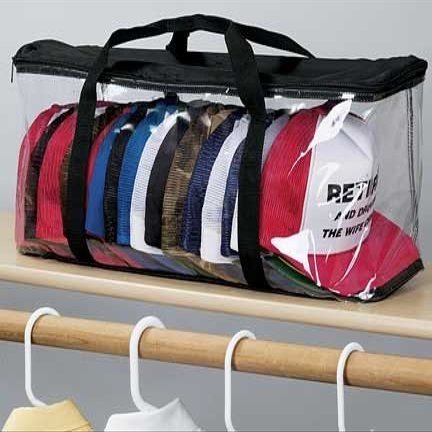 B.W. CAP STORAGE BAG (BLACK) - Polyester, Security Storage Bag, Black, Zipper Closure