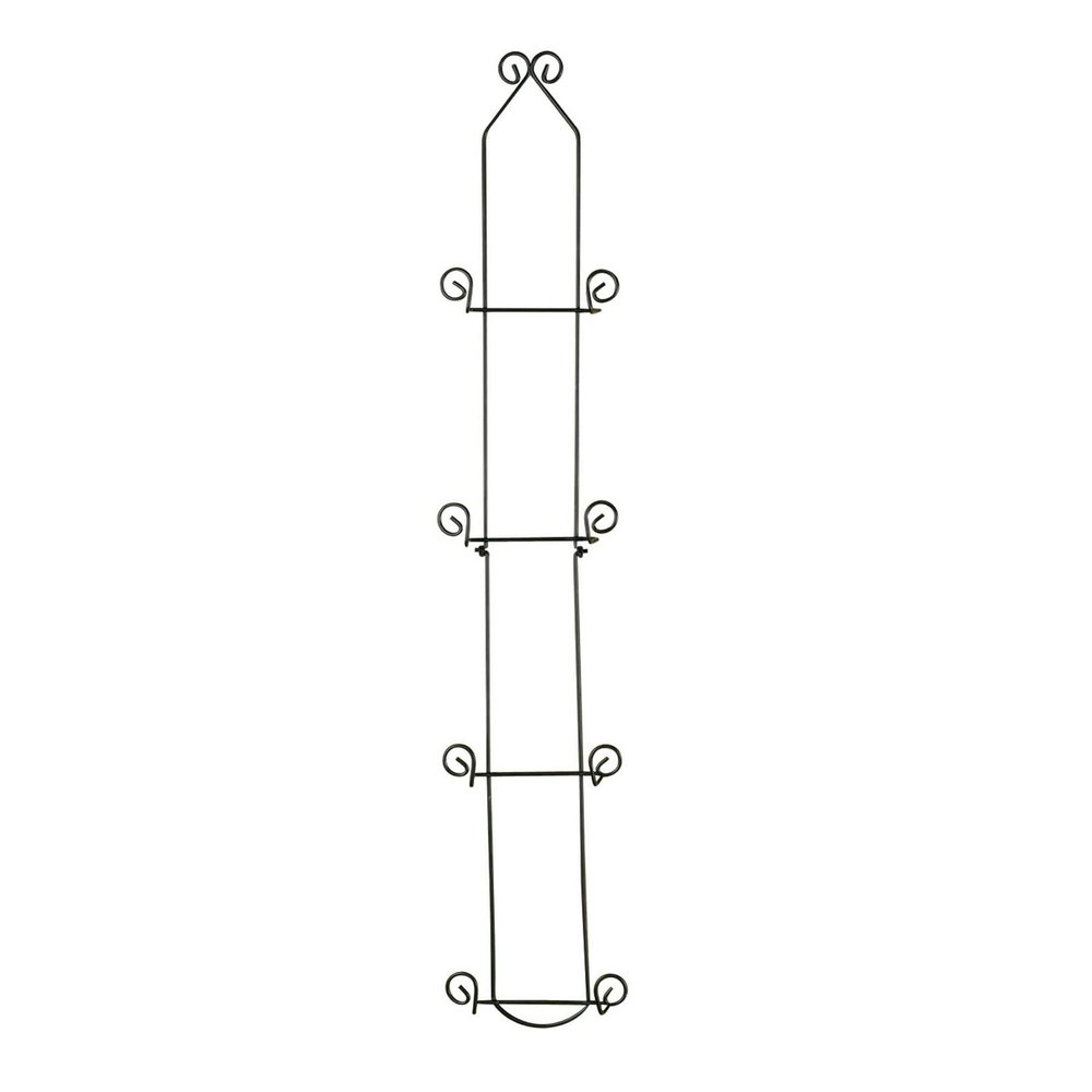 TRIPAR Vertical Wall Plate Rack, Black Display (4 Tiers) - Lightweight & Durable - Contains 4 Non-Adjustable Brackets - Elegantly Display Plates, Tiles, Artwork, & More