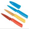 Kuhn Rikon Straight Paring Knife with Safety Sheath, 4 inch/10.16 cm Blade, Red, Yellow & Blue (Pack of 1) view 1