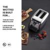 Waring Commercial WCT702 2-Slice Commercial Light Duty Pop-Up Toaster, 120V, 5-15 Phase Plug, Silver, 2-Compartment view 2