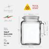 Bormioli Rocco Hermetic Seal Pitcher With Lid and Spout [68 Ounce] for Homemade Juice & Iced Tea or for Glass Milk Bottles, Clear view 3
