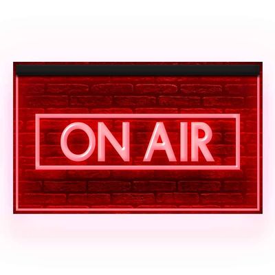 140017 On Air Recording Studio Music Media Room Display Decor LED Light Neon Sign (12" X 8", Red)