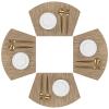 SHACOS Wedge Shape Placemats Set of 4 Woven Vinyl Round Table Placemat Curved Place Mats Wipe Clean Dining Table Mats Home Table Decor (4, Tan) view 1
